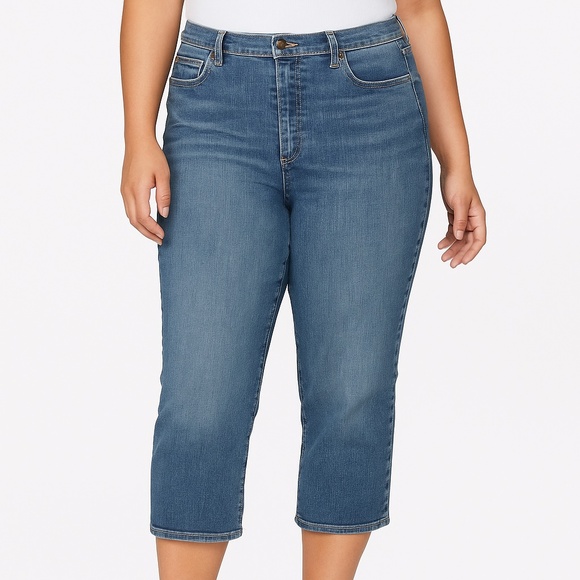 Lee Capri Wave Jeans Womens Plus Sz 20M Mid Rise Wave Regular Fit School Casual - Picture 1 of 14